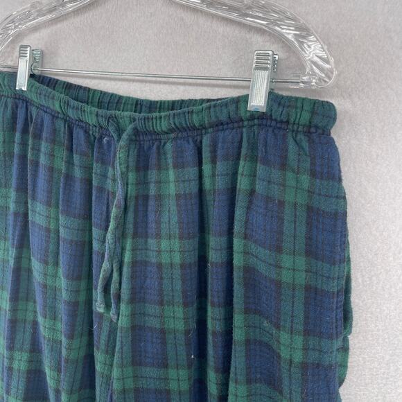 LL BEAN Pajama Pants Mens L Scotch Plaid Blackwatch Flannel Lounge PJs Green - Picture 2 of 13